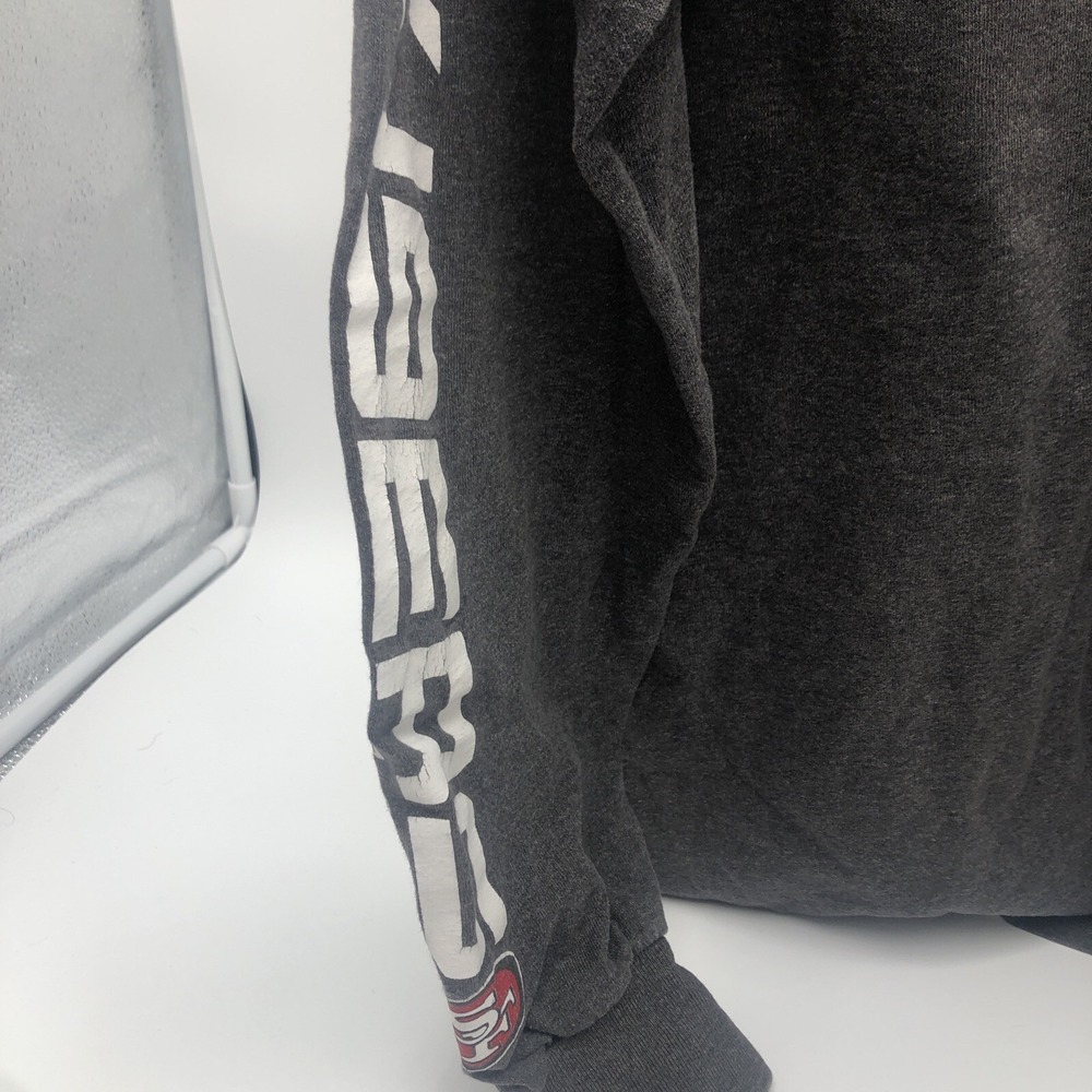 49ers Long Sleeve Shirt San Francisco Size Medium Gray NFC Majestic‎ Cotton Used - Picture 8 of 14